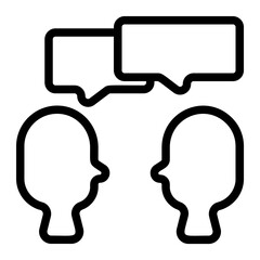 Talking Heads Line Icon