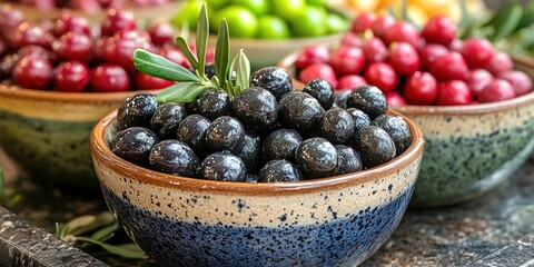 Olive Close-up, Single Fruit on a Textured Surface, Monochrome Shot, Rustic Ambiance