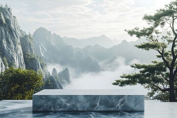 A round stone platform in the center of the picture