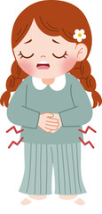 sick girl having stomachache
