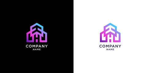 HH letter house logo design