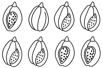 papaya line art nature-inspired design for home interiors