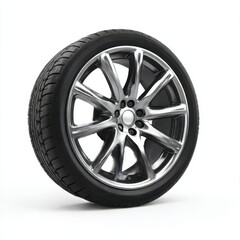 Obraz premium Car tire with rim isolated isolated on white background