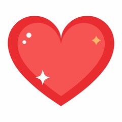Heart icon with sparkles   with white background 