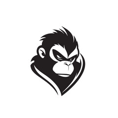 Naklejka premium Vector illustration of a scary gorilla, aggressive and dramatic style, showing angry expression and strong muscles, suitable for poster design, t-shirt, game cover and graphic elements with wild anima