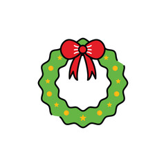 Wreath Christmas Icon Color