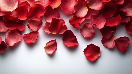 Backdrop of rose petals isolated on a transparent background
