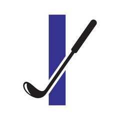 Golf Logo combine with letter I vector template