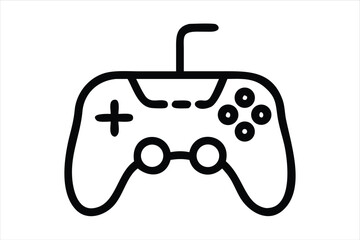 Gaming Remote Vector Illustration – Minimalist Line Art Icon for Gamers