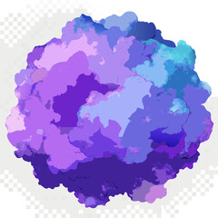 Obraz premium Violet-Blue Watercolor Cloud with Soft Diffused Edges. Perfect for: Winter holidays, dream events, relaxing spa ads