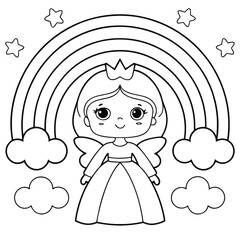 Cute Princess Coloring pages For Kids