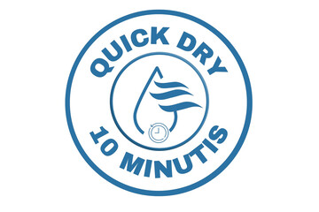 Quick dry stamp vector, 10 minutis, Quick dry label, stamp, design, logo, icon, illustration, Vector water, dryer for advertising, marketing and promotion concept	on transparent background 