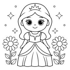 Cute Princess Coloring pages For Kids