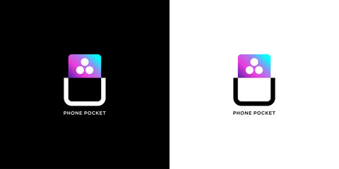 Mobile phone logo design in pocket
