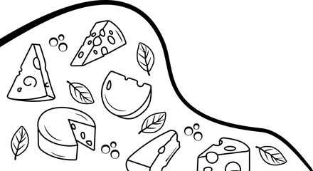 Cheese Sketch Line Art Corner