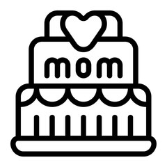 Mother’s Day Cake Line Icon