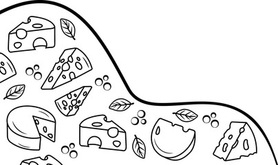 Cheese Sketch Line Art Corner