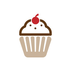 cupcake logo icon illustration flat