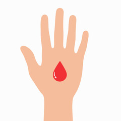 Obraz premium Hand with Red Drop Symbolizing Blood Donation 