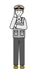 全身のポーズ_シンプルな警察官の男性12