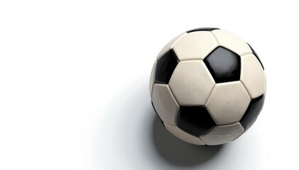 Fototapeta premium Overhead shot, football isolated on pure white, leather, game