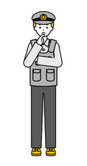全身のポーズ_シンプルな警察官の男性13