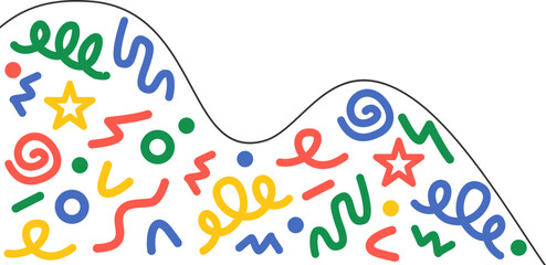 Colorful Abstract Squiggle Line Corner