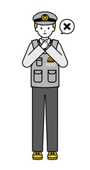全身のポーズ_シンプルな警察官の男性14