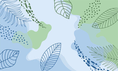 Social media stories and post template vector. Abstract shapes cover background with floral and copy space for text or images. Vector illustration
