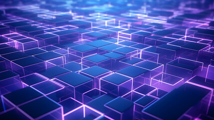 Fototapeta premium 3d rendering of purple and blue abstract geometric background. Scene for advertising, technology, showcase, banner, game, sport, cosmetic, business, metaverse. Sci-Fi Illustration. Product display