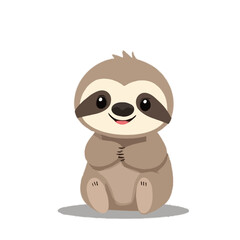 Naklejka premium Adorable Little Sloth Illustration