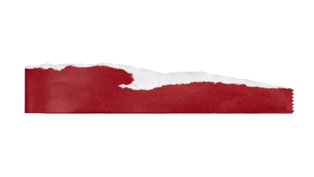 red torn or ripped paper isolated on transparent png background,realistic torn paper edges