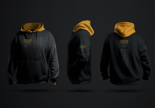 Hoodie Mockup in 3D Style, Blank Apparel With Hood and Pocket