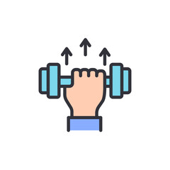 Workout colored icons, minimalist vector illustration ,simple transparent graphic element .Isolated on white background