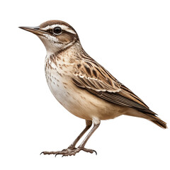 Lark stands on ground with detailed plumage in natural light showcasing its features and colors in a serene setting