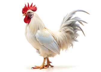 Fototapeta premium White Rooster isolated on white background
