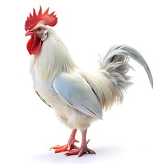Fototapeta premium White Rooster isolated on white background