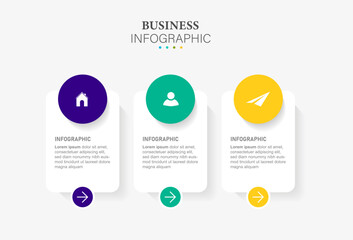 Business data visualization. timeline infographic 3 icons designed for abstract background template milestone element modern diagram process technology digital marketing data presentation