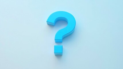 Light blue question mark on a light blue background