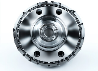 High-Quality Industrial Metal Impeller Isolated on White Background, Detailed Solid Steel Engineering Component for Machinery, Mechanical Engineering, and Industrial Applications