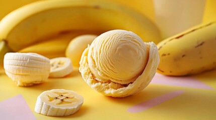 Banana and banana ice cream