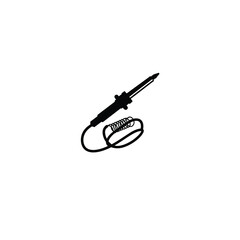 Soldering Iron silhouette on white background