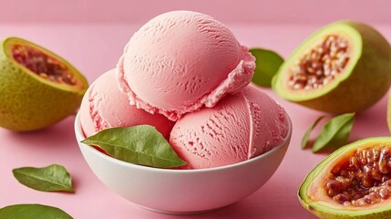 pink guava and pink guava ice cream