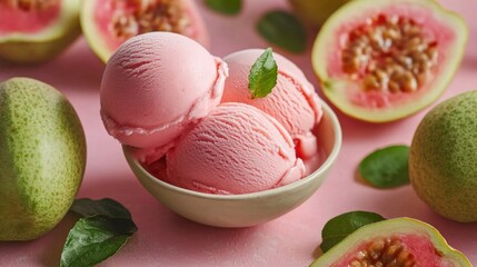 pink guava and pink guava ice cream