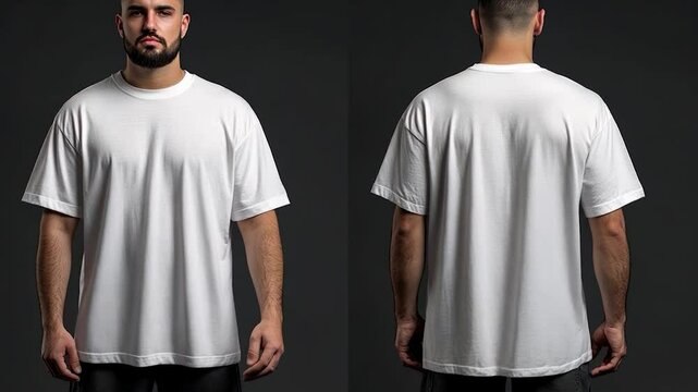 Blank White T-Shirt Mockup Front and Back