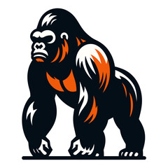 Gorilla vector and illustration isolated on white background.