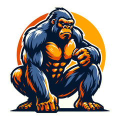 Gorilla vector and illustration isolated on white background.