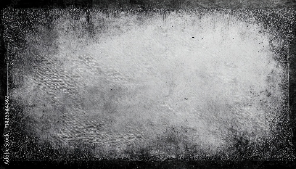 Poster grungy black and white halloween texture background for spooky web design, horror print media, eerie