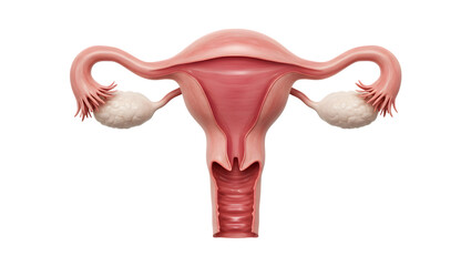 Female reproductive system anatomy diagram illustration for medical health education design on transparent background