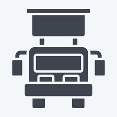 Icon Hook and Ladder Truck. related to Vehicle symbol. glyph style. editable